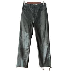 Abercrombie & Fitch Coated Ankle Straight Ultra High Rise Jeans Black Size 27/4S